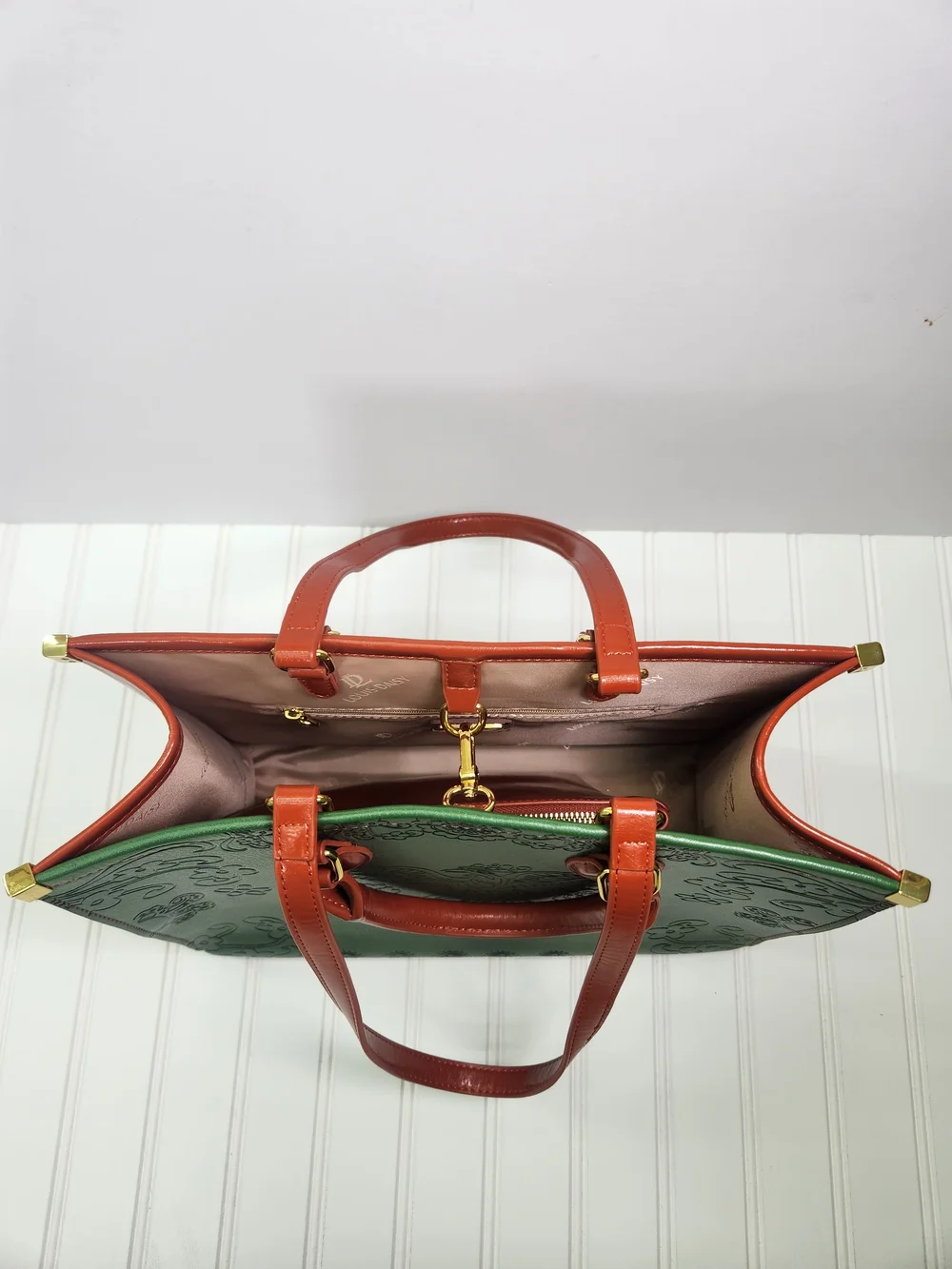 Louis Daisy Leather Vintage Phoenix Embossed Tote Bag 10.5